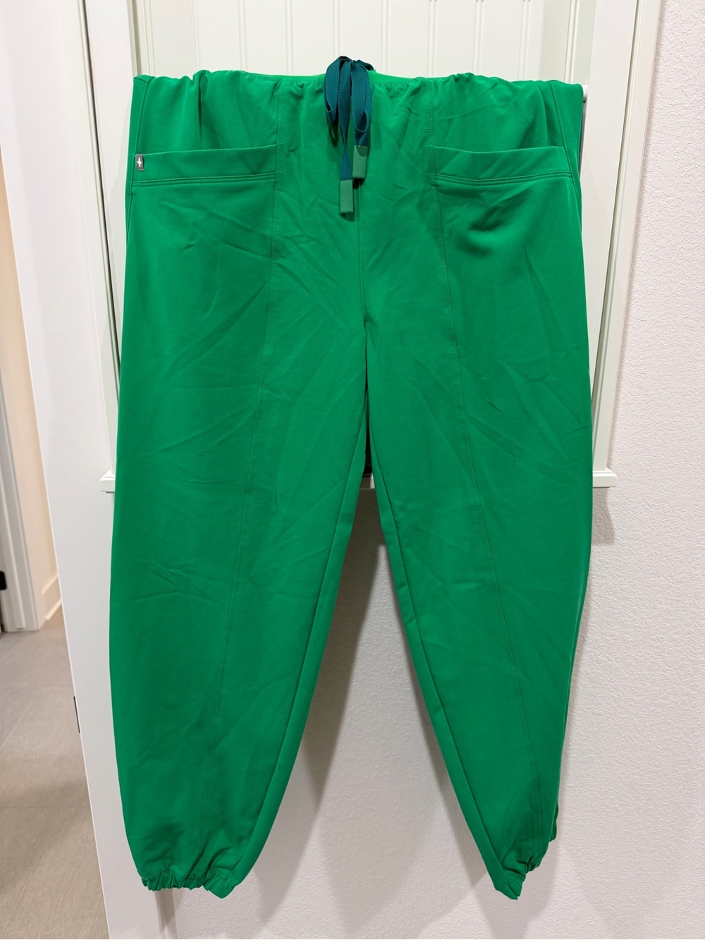 Women’s M/T Green FIGS Technical Collection Balloon Leg Scrub Pants.